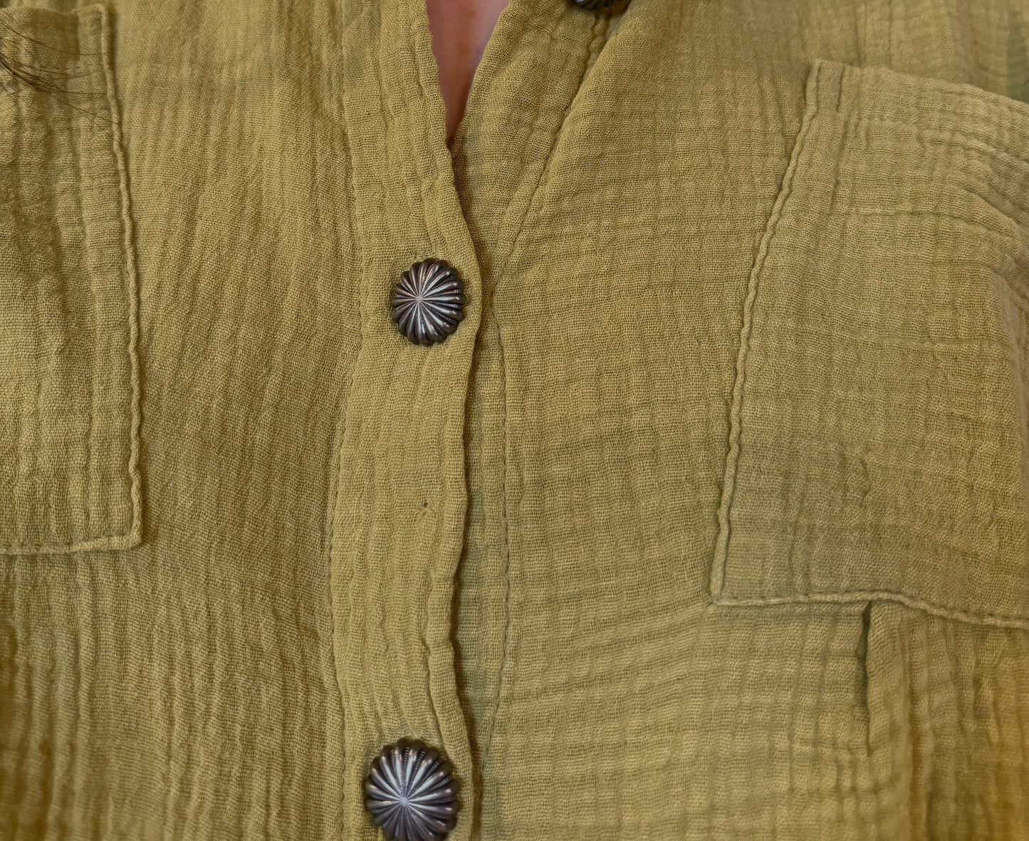 Verde Concho Button up Blouse
