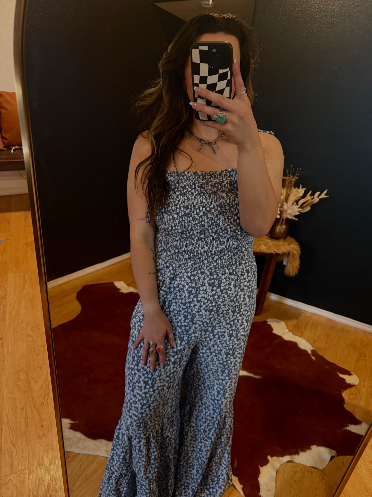Bloomin in Blue Wide Leg Jumpsuit