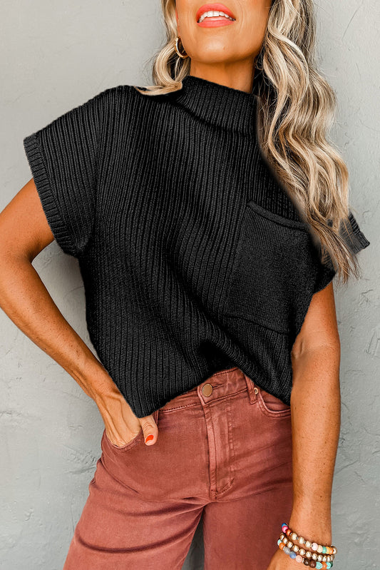 Black Patch Pocket Sweater