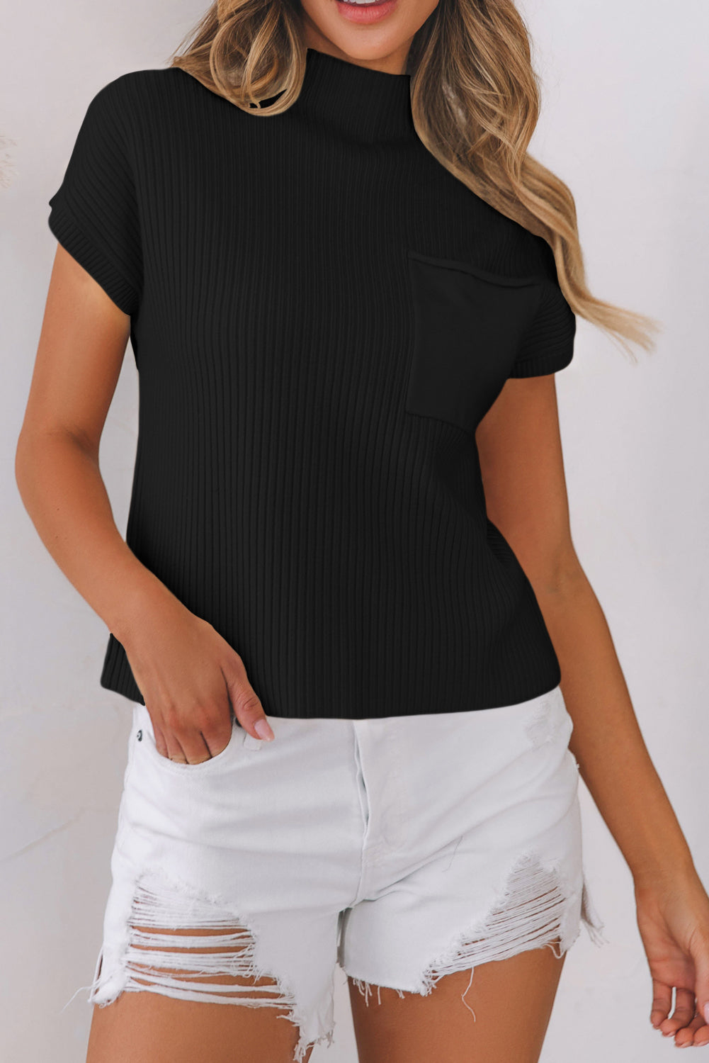 Black Patch Pocket Sweater