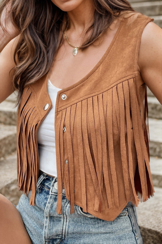 Saddle Fringe Snap Vest