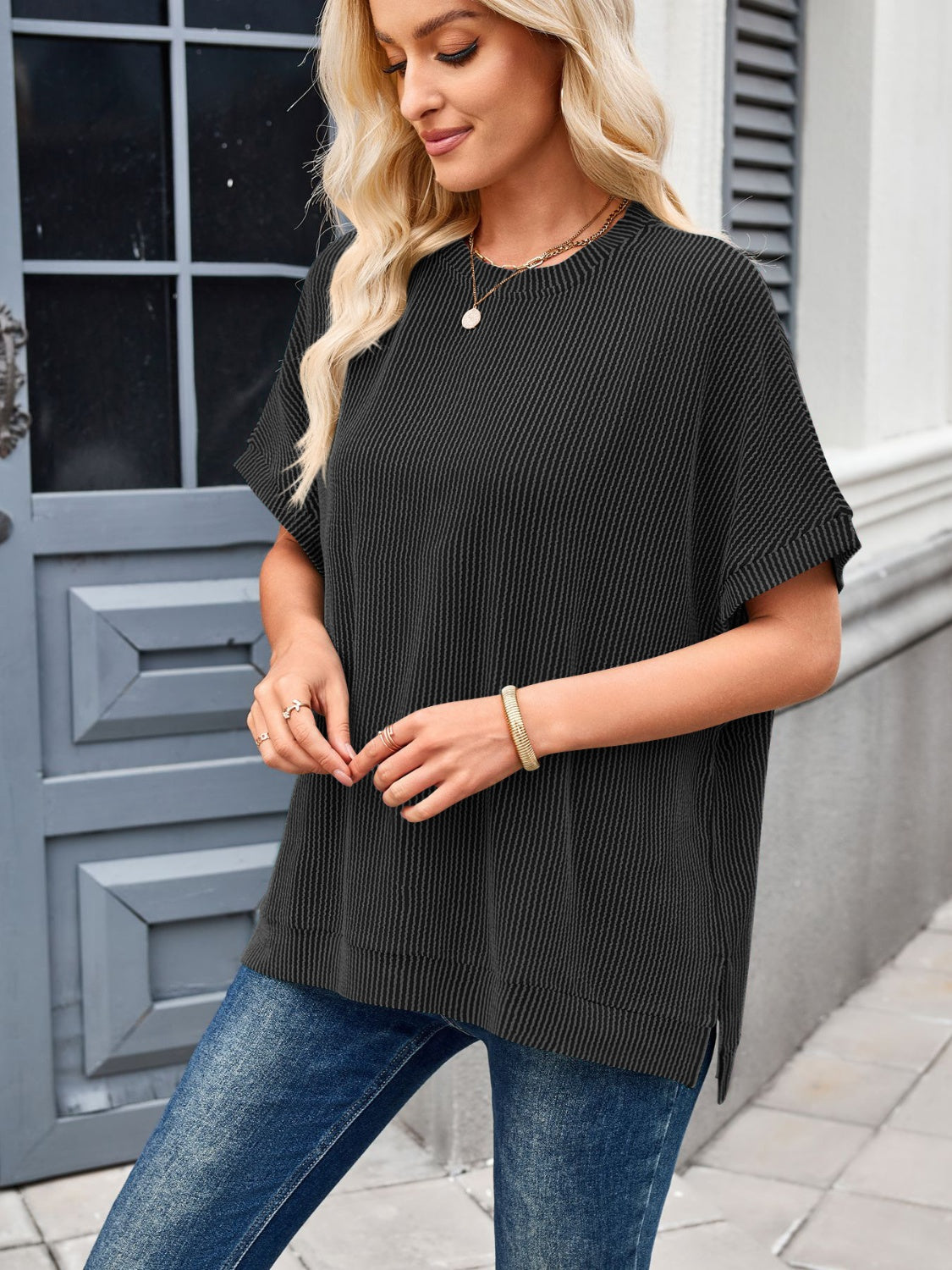 Oversized Round Neck Top