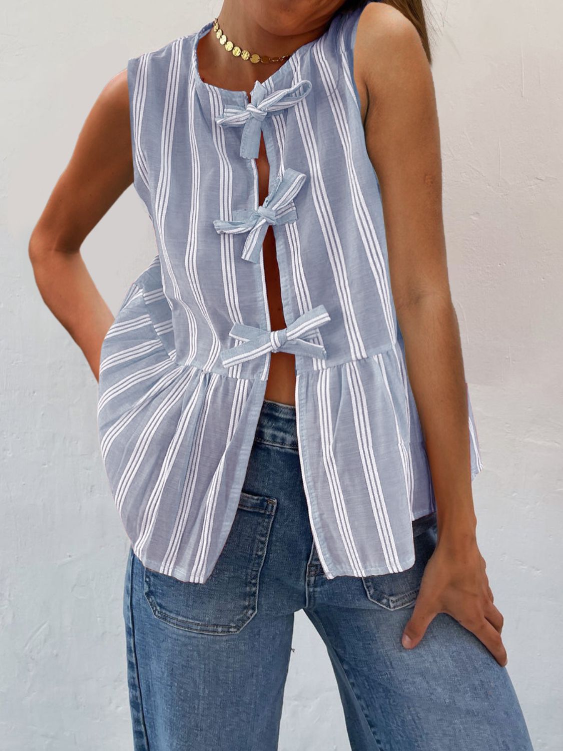 Striped and Tied Tank