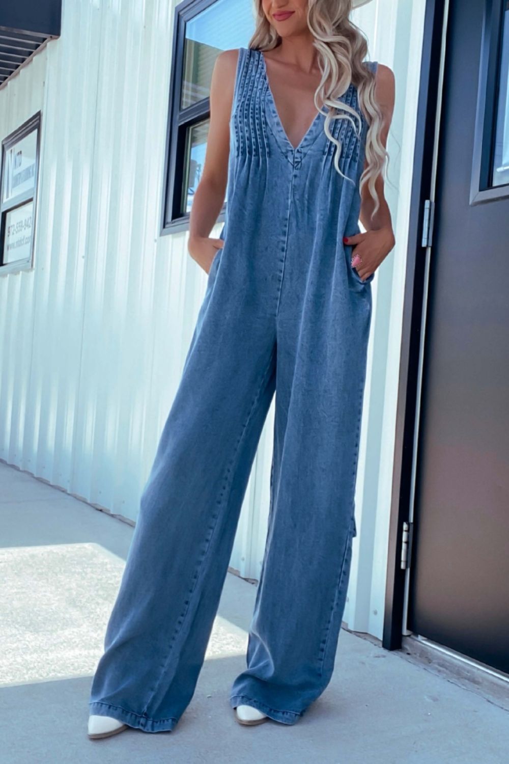 Blue Bonnet Denim Jumpsuit