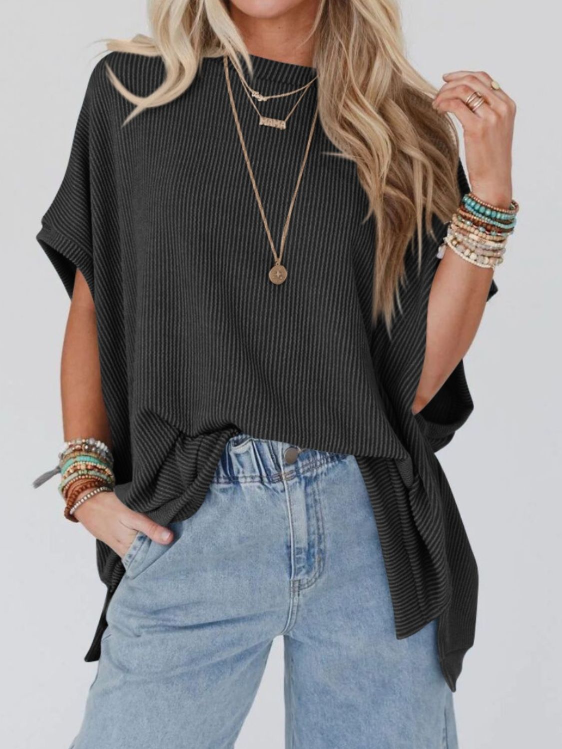 Oversized Round Neck Top