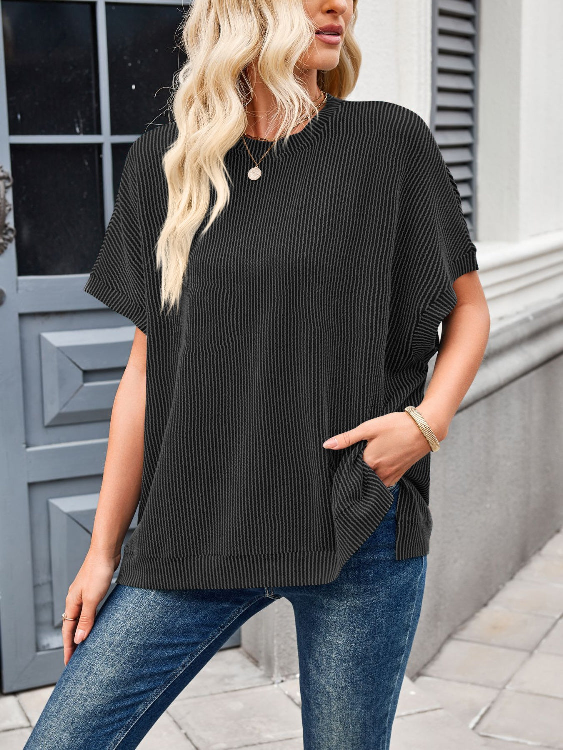 Oversized Round Neck Top