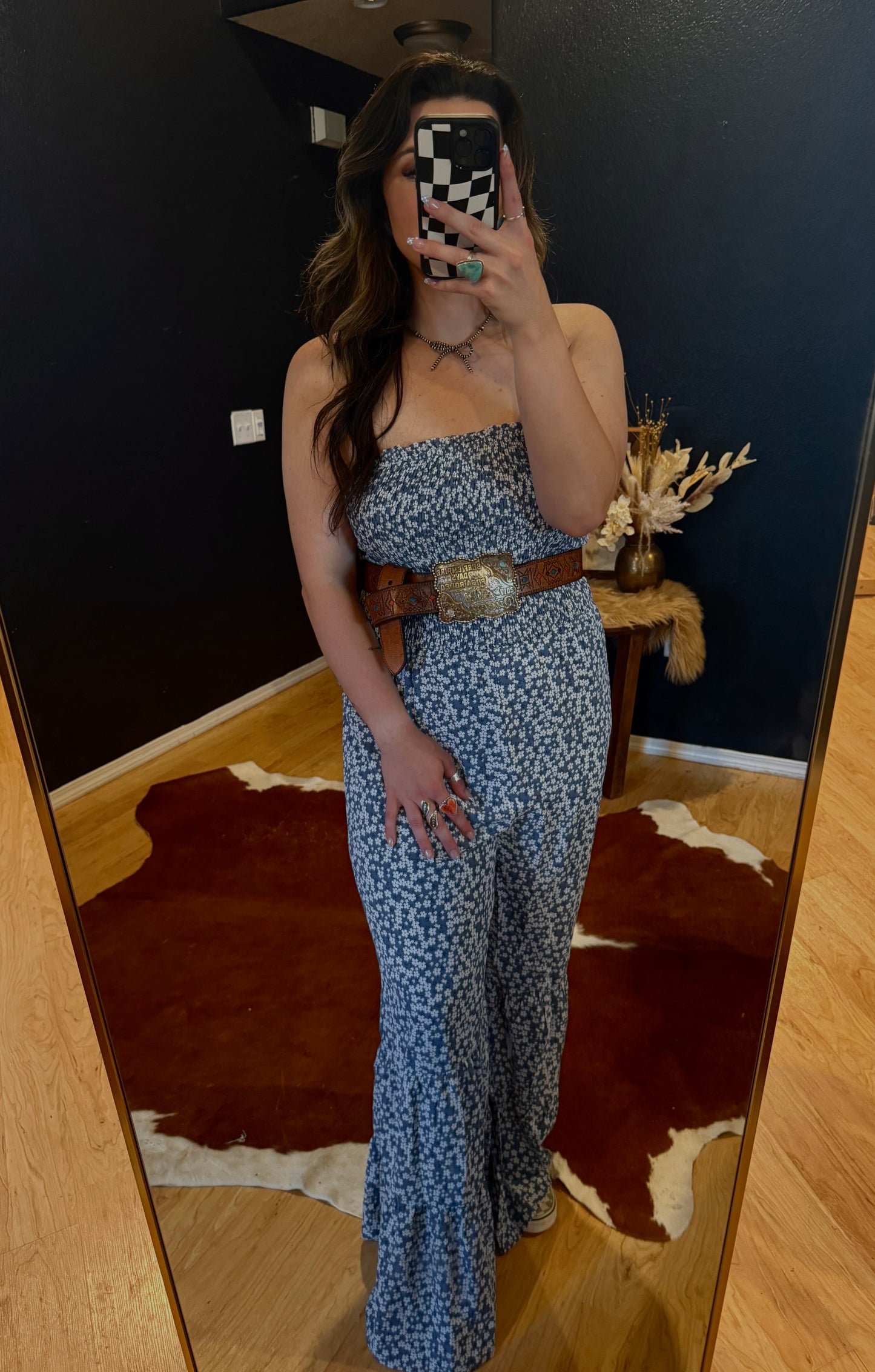 Bloomin in Blue Wide Leg Jumpsuit