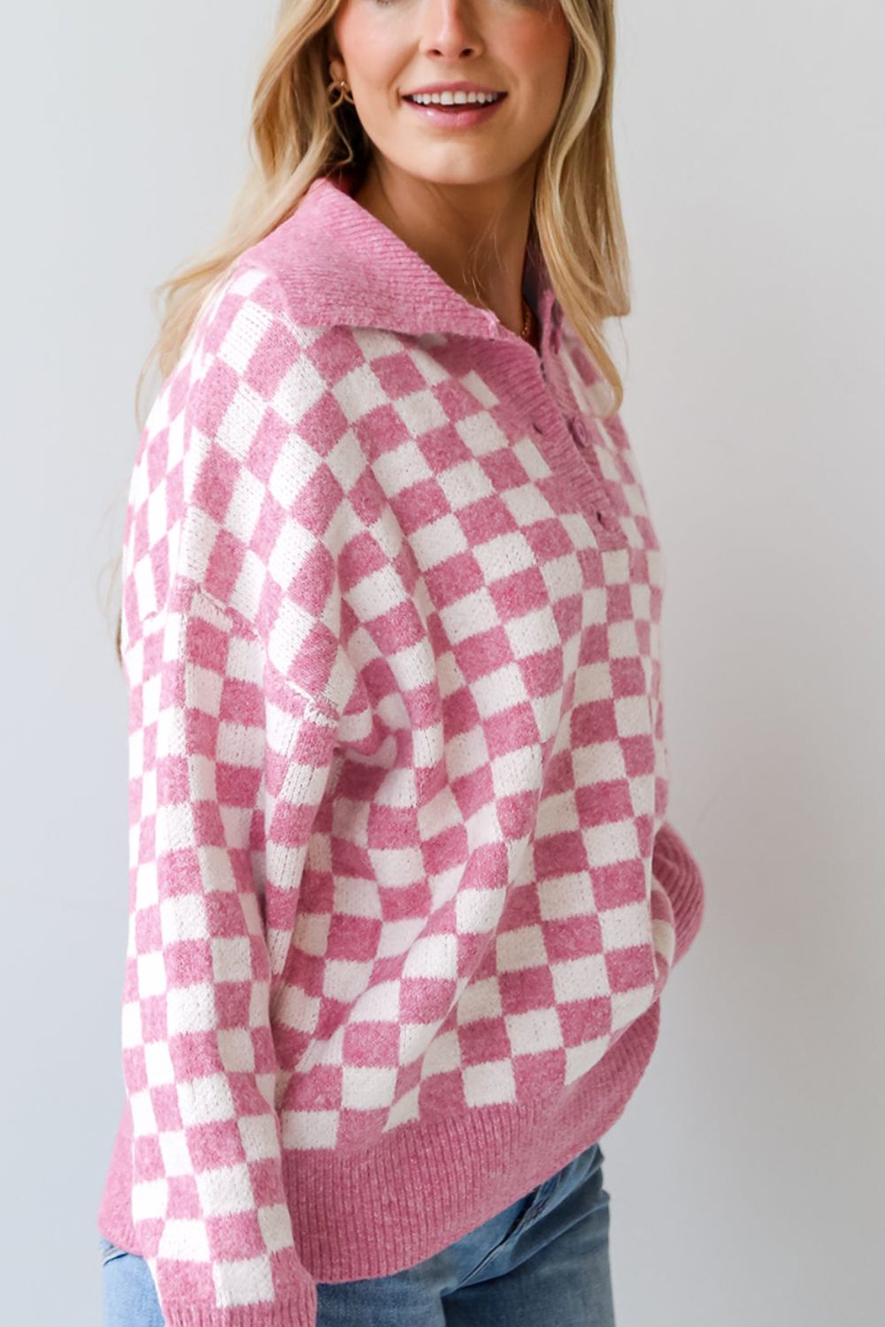 Checkered Bloom Sweater