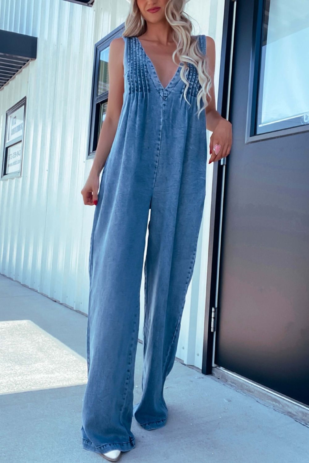 Blue Bonnet Denim Jumpsuit