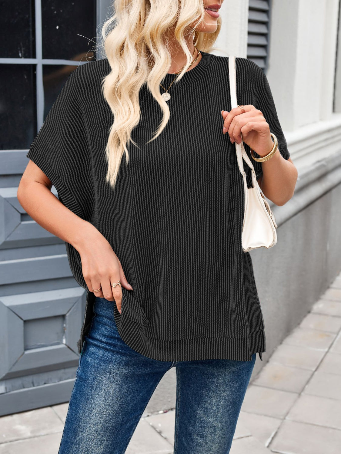 Oversized Round Neck Top