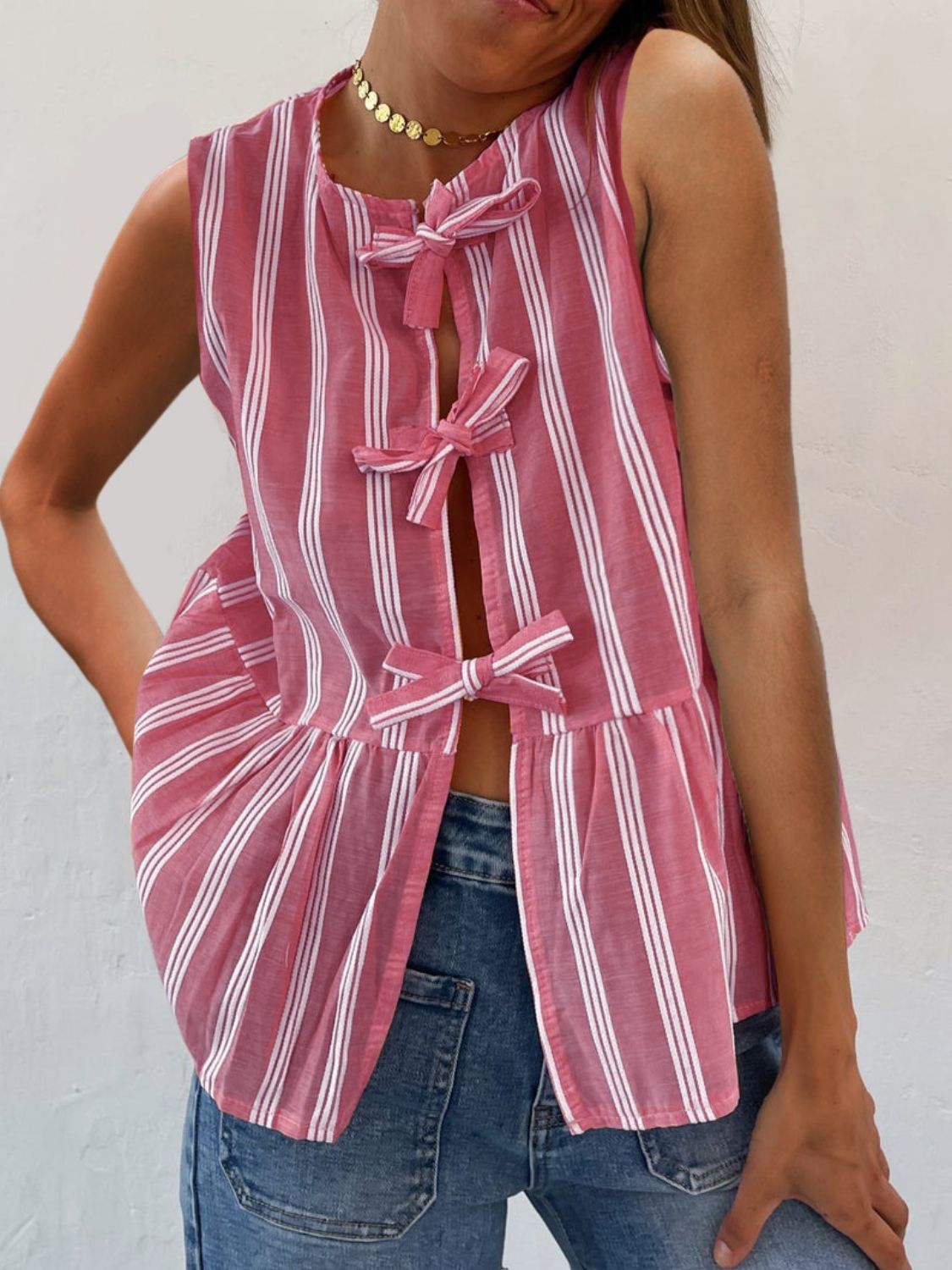 Striped and Tied Tank