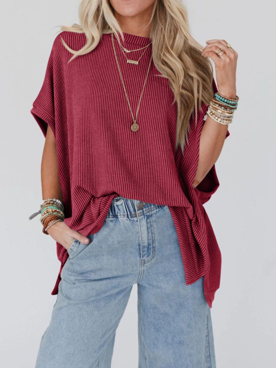 Oversized Round Neck Top